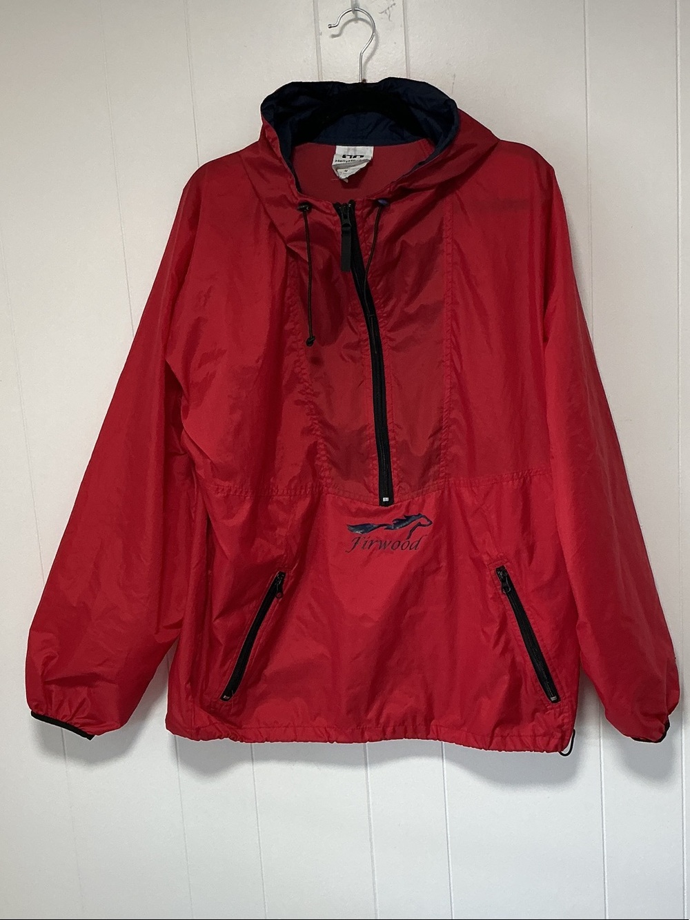 Helly Hansen Red Hooded Windbreaker Anorak Jacket
